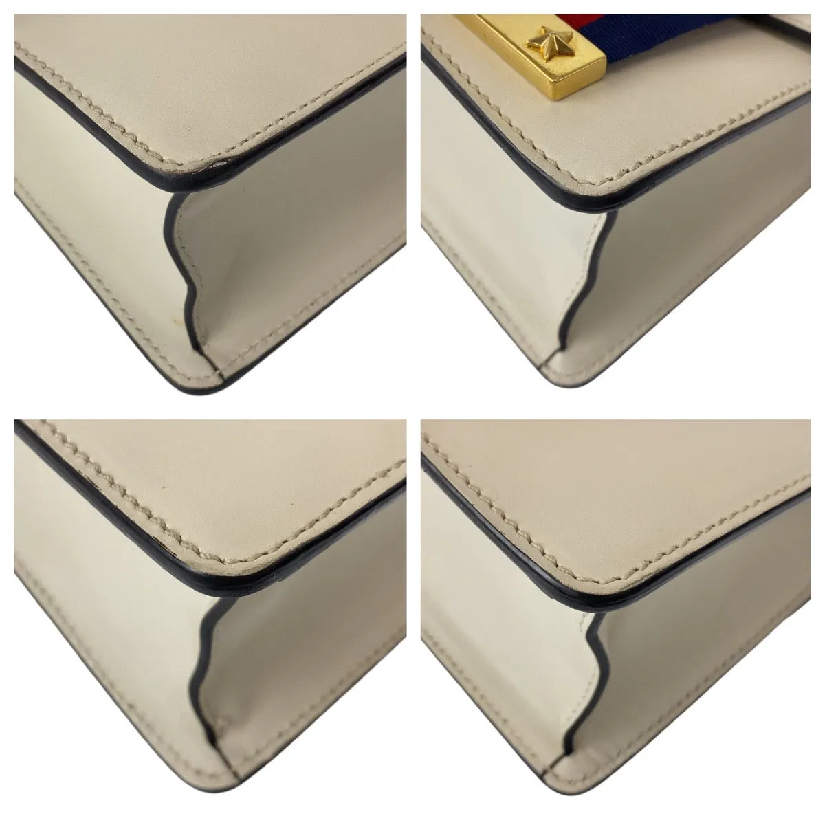 GUCCI Shoulder Bag 431666 leather white Crossbody Shoulder Bag Pochette Sherry line Sylvimini Women Used