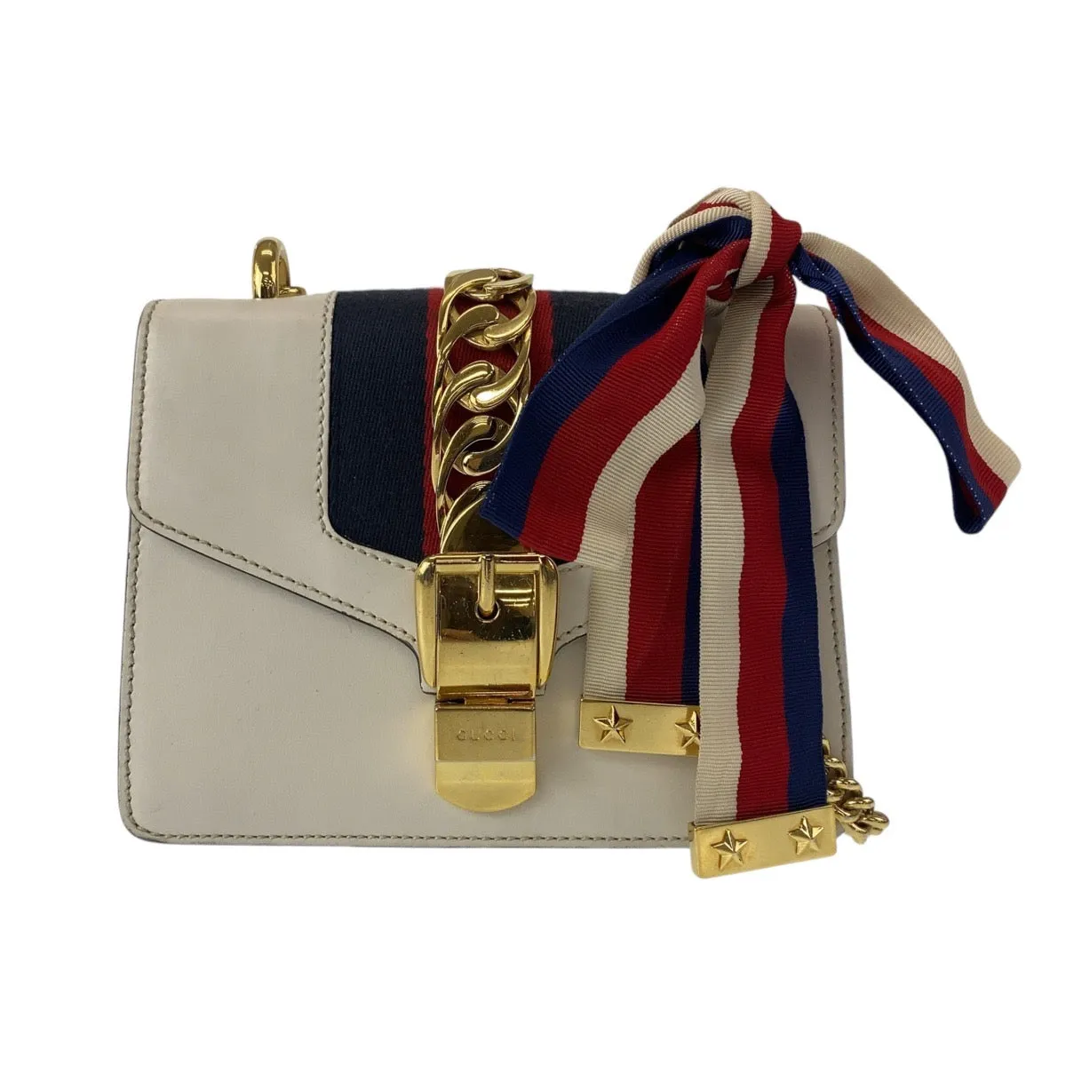 GUCCI Shoulder Bag 431666 leather white Crossbody Shoulder Bag Pochette Sherry line Sylvimini Women Used
