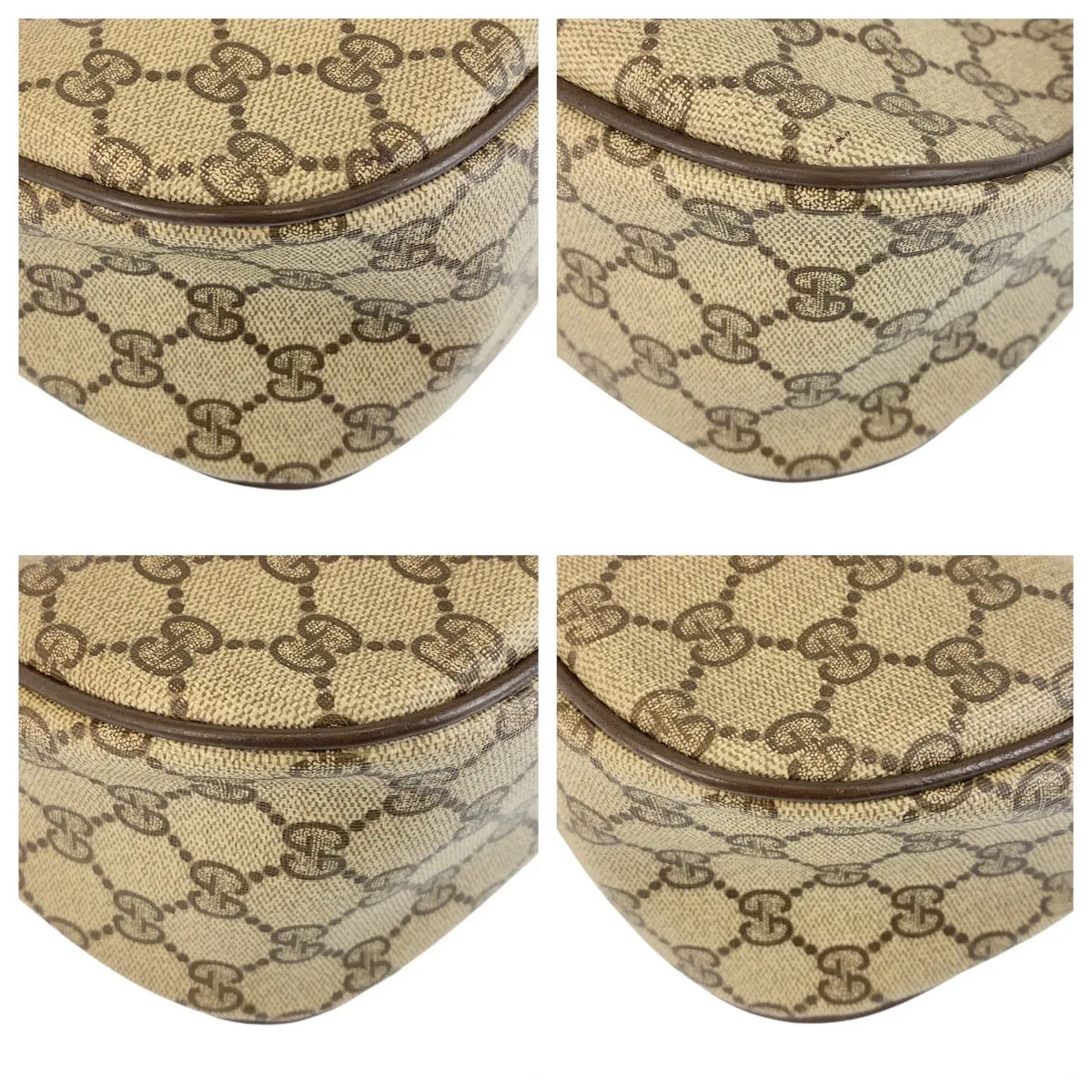 GUCCI Shoulder Bag 89 02 032 GG Supreme canvas, leather Beige Brown Gold Metal Crossbody Shoulder Bag Pochette Sherry Line Old Gucci Women Used