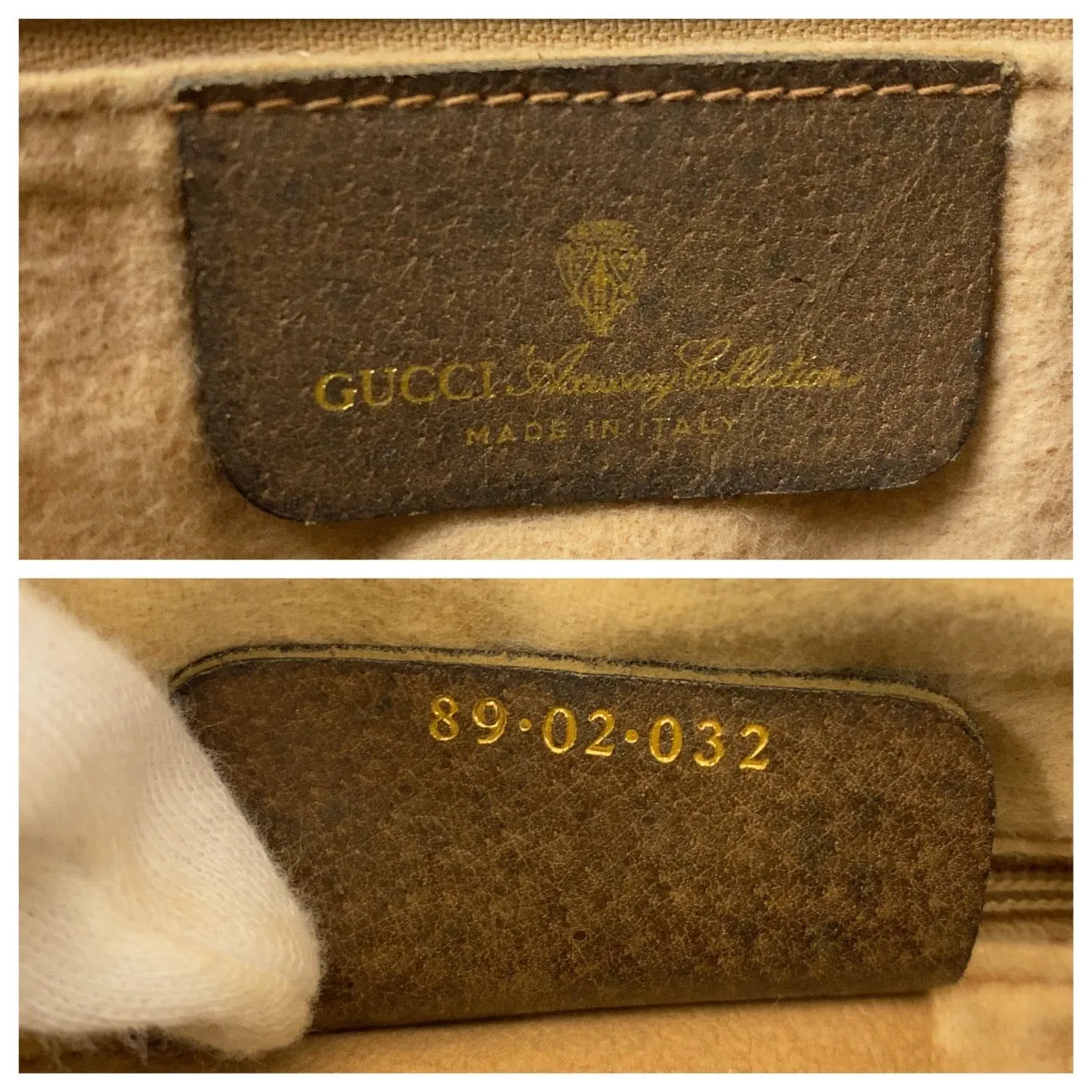 GUCCI Shoulder Bag 89 02 032 GG Supreme canvas, leather Beige Brown Gold Metal Crossbody Shoulder Bag Pochette Sherry Line Old Gucci Women Used