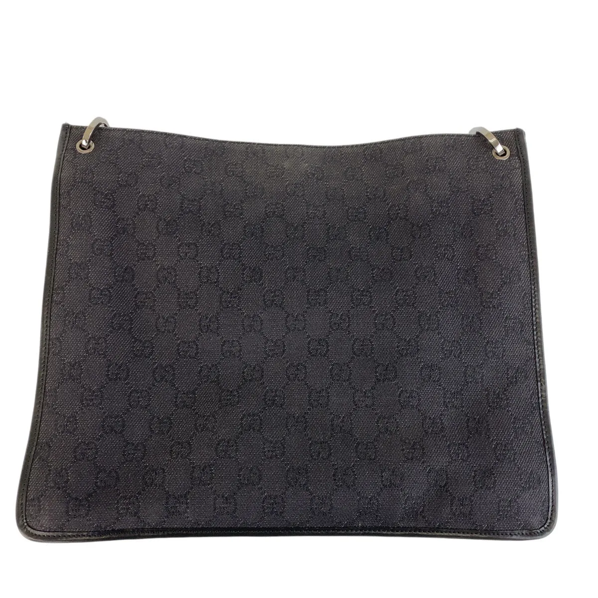 GUCCI Shoulder Bag 90656 GG canvas Black SilverMetal Crossbody Shoulder Bag Women Used