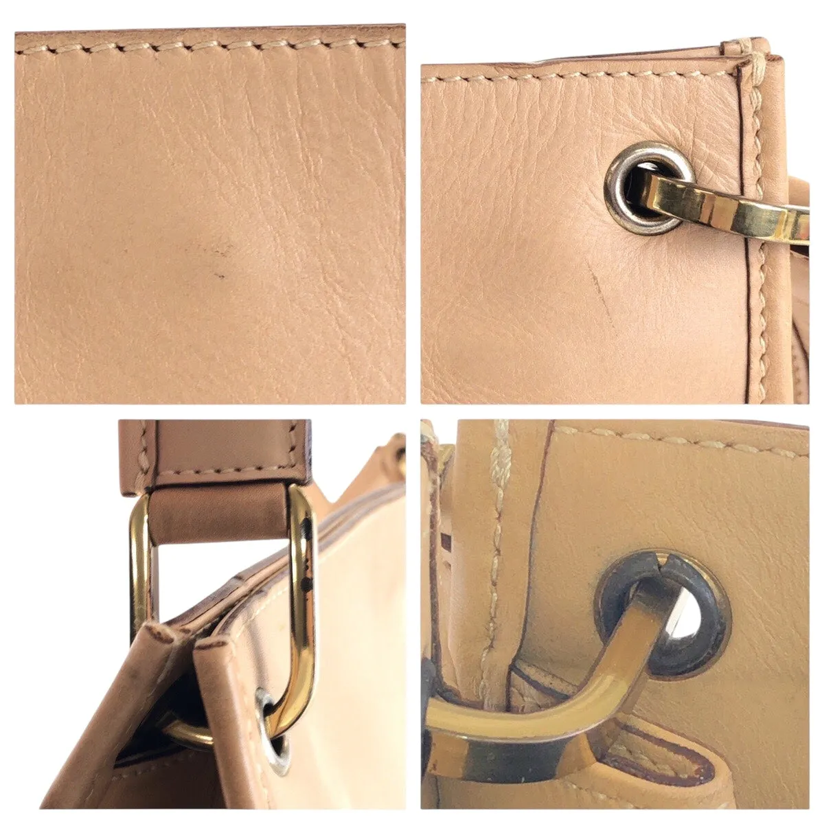 GUCCI Shoulder Bag 91762 leather beige Shoulder Bag pochette Women Used