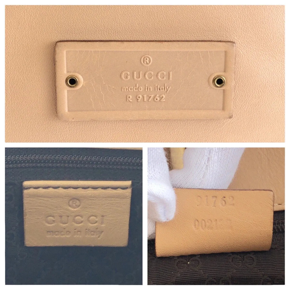 GUCCI Shoulder Bag 91762 leather beige Shoulder Bag pochette Women Used