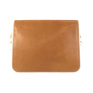 GUCCI Shoulder Bag leather Brown white Old Gucci