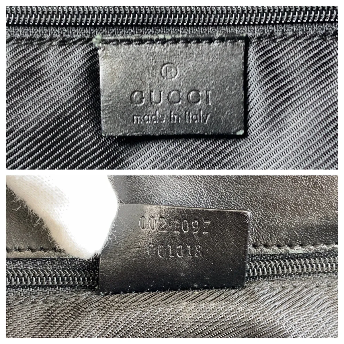 GUCCI Tote Bag 002 1097 GG canvas, leather Black GoldMetal Tote Bag Shoulder Bag Women Used