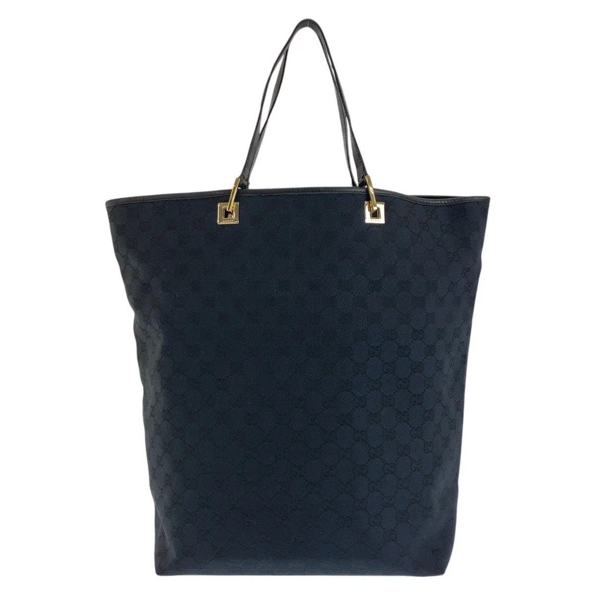 GUCCI Tote Bag 002 1097 GG canvas, leather Black GoldMetal Tote Bag Shoulder Bag Women Used