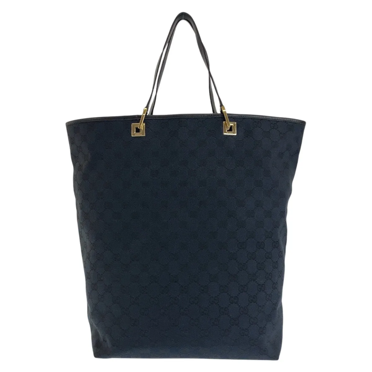GUCCI Tote Bag 002 1097 GG canvas, leather Black GoldMetal Tote Bag Shoulder Bag Women Used
