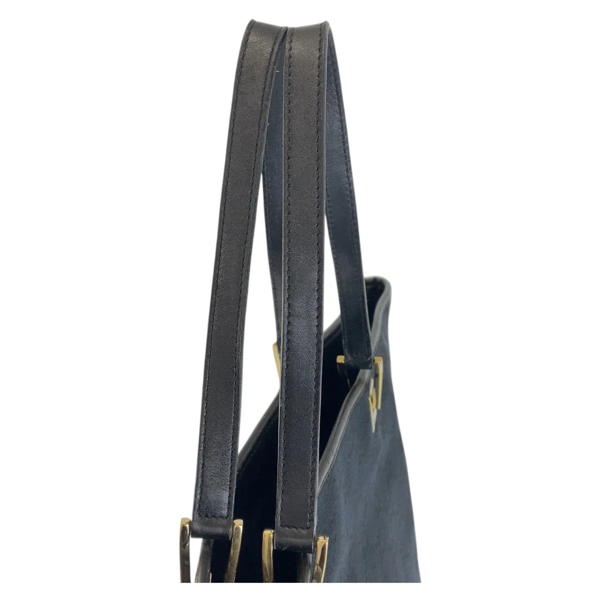 GUCCI Tote Bag 002 1097 GG canvas, leather Black GoldMetal Tote Bag Shoulder Bag Women Used