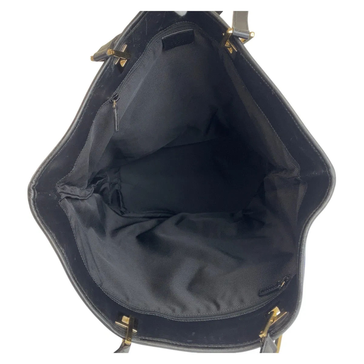 GUCCI Tote Bag 002 1097 GG canvas, leather Black GoldMetal Tote Bag Shoulder Bag Women Used