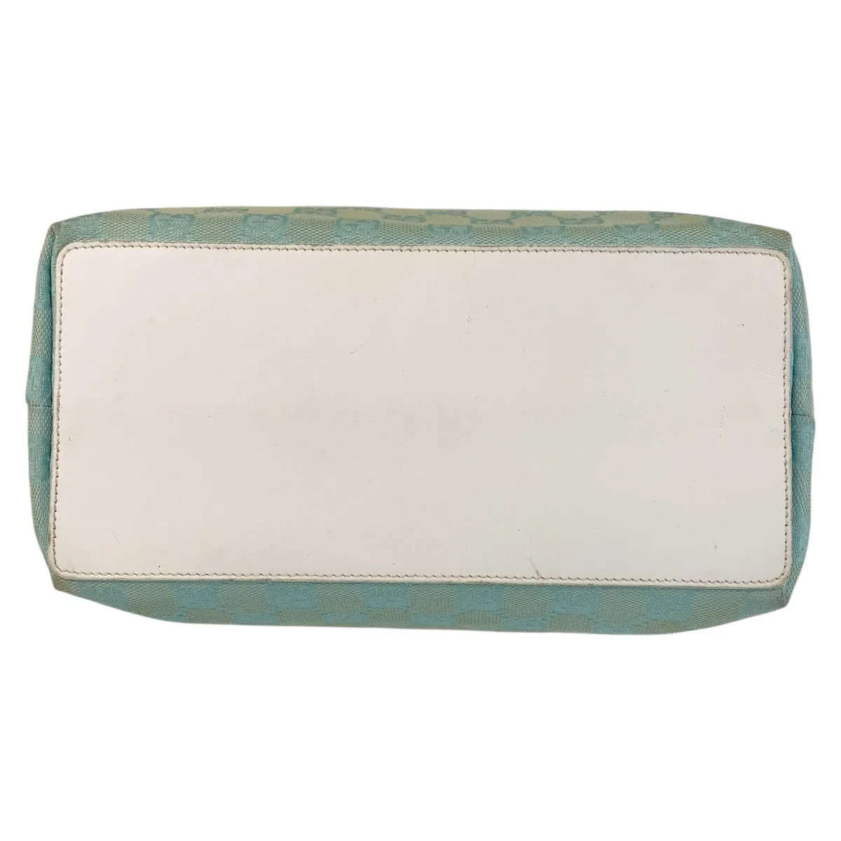 GUCCI Tote Bag 002 1098 GG canvas, leather Mint Light Blue Gold Metal Tote Bag Shoulder Bag Women Used