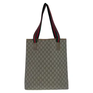 GUCCI Tote Bag GG Supreme canvas, leather Beige Gold Metal Tote Bag Shoulder Bag GG Plus Sherry Line GG Supreme Old Gucci Women Used