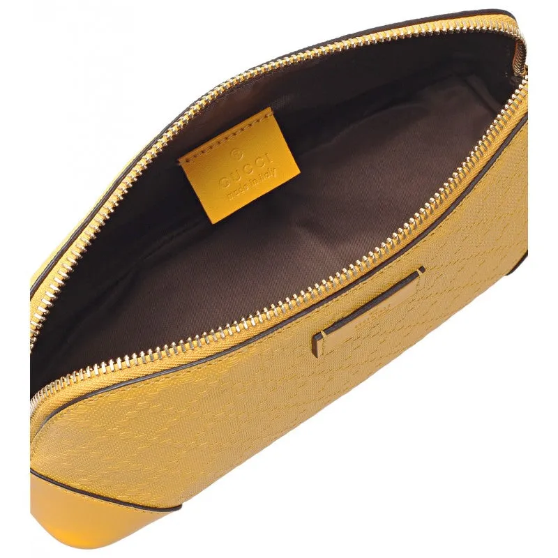 Gucci Yellow leather diamante cosmetic case