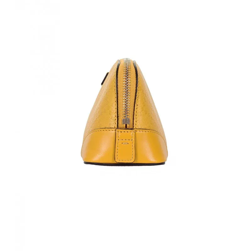 Gucci Yellow leather diamante cosmetic case