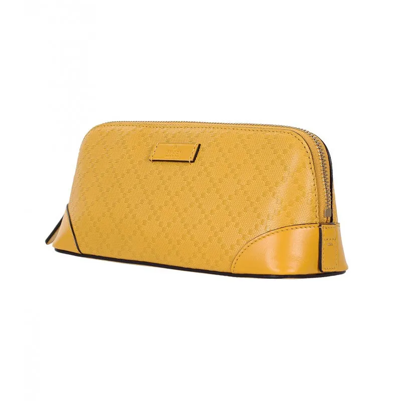 Gucci Yellow leather diamante cosmetic case