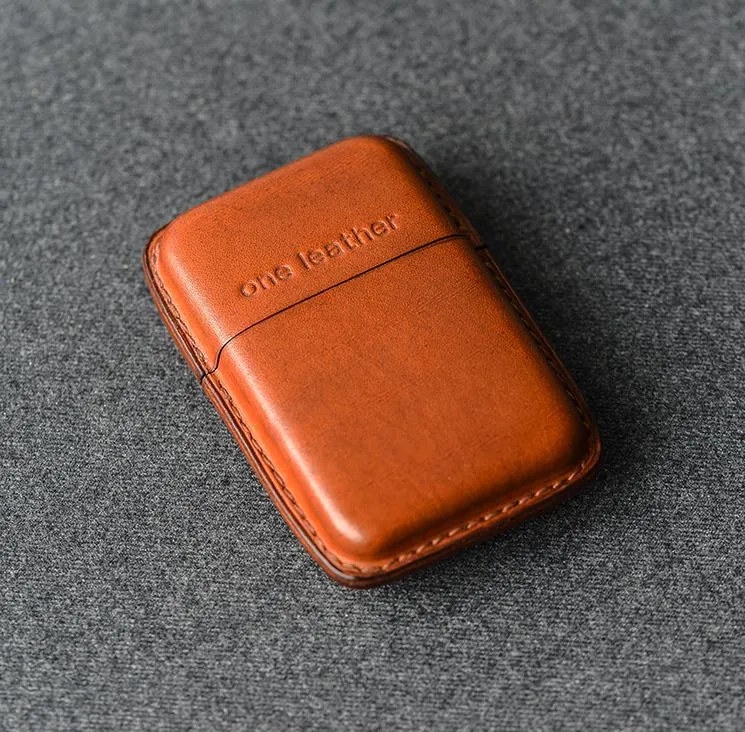 Handmade Black Leather Mens 11pcs Cigarette Holder Case Cool Custom Cigarette Case for Men