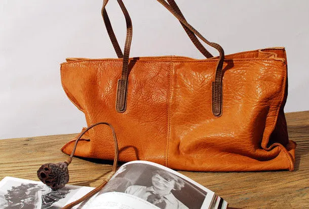 Handmade fashion pretty leather medium tote bag shoulder bag  handbag for women lady