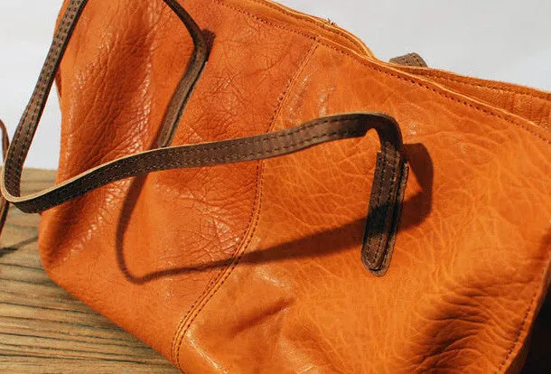 Handmade fashion pretty leather medium tote bag shoulder bag  handbag for women lady