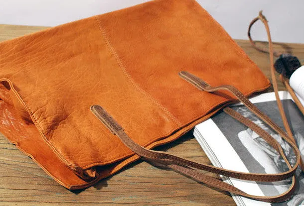 Handmade fashion pretty leather medium tote bag shoulder bag  handbag for women lady