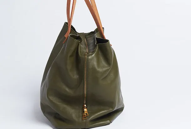 Handmade Genuine Leather Handbag Large Tote Bag Shopper Bag Shoulder Bag Purse For Women