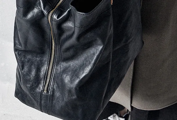 Handmade Genuine Leather Handbag Large Tote Bag Shopper Bag Shoulder Bag Purse For Women