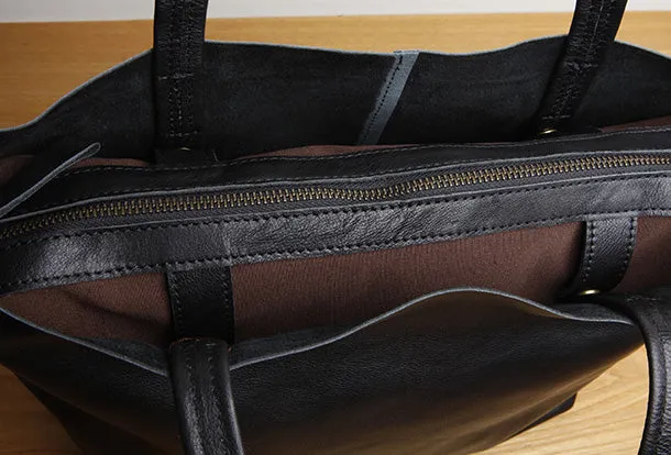 Handmade Genuine Leather Handbag Tote Bag Shopper Bag Shoulder Bag Purse For Women