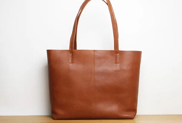 Handmade Genuine Leather Handbag Tote Bag Shopper Bag Shoulder Bag Purse For Women