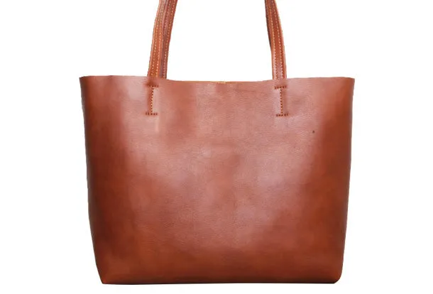 Handmade Genuine Leather Handbag Tote Bag Shopper Bag Shoulder Bag Purse For Women