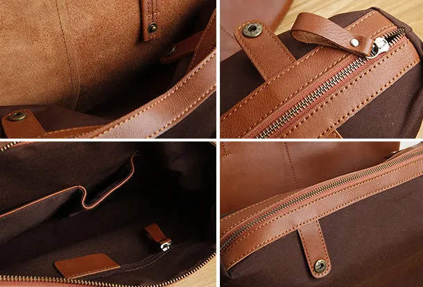Handmade Genuine Leather Handbag Tote Bag Shopper Bag Shoulder Bag Purse For Women