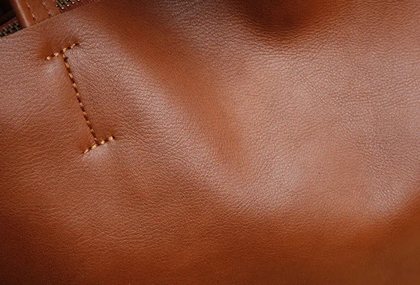 Handmade Genuine Leather Handbag Tote Bag Shopper Bag Shoulder Bag Purse For Women