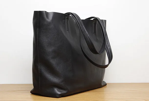 Handmade Genuine Leather Handbag Tote Bag Shopper Bag Shoulder Bag Purse For Women