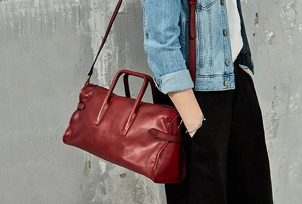 Handmade Genuine Leather Large Handbag Shopper Bag Crossbody Bag Shoulder Bag Purse For Women