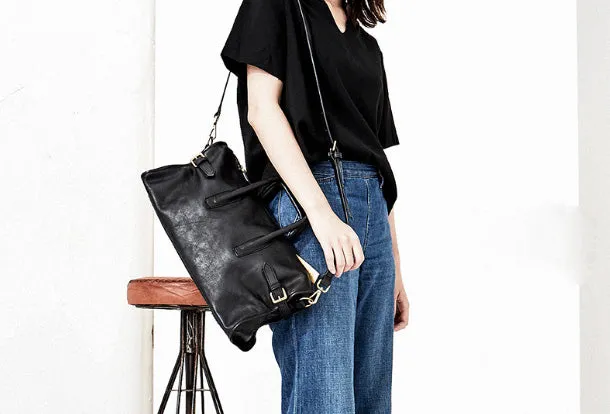 Handmade Genuine Leather Large Handbag Shopper Bag Crossbody Bag Shoulder Bag Purse For Women