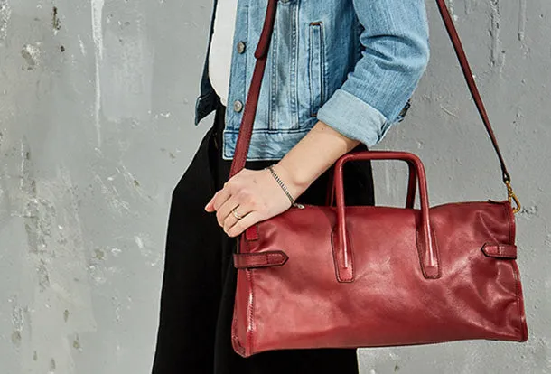 Handmade Genuine Leather Large Handbag Shopper Bag Crossbody Bag Shoulder Bag Purse For Women