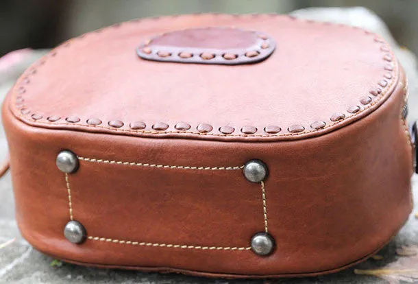 Handmade handbag purse leather crossbody bag purse shoulder bag for women