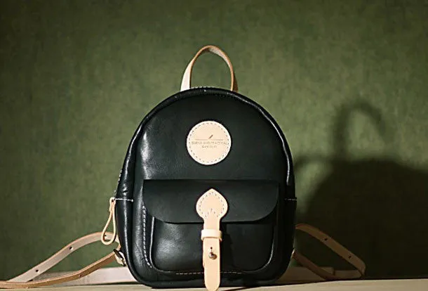Handmade Leather backpack bag shoulder bag for women small leather