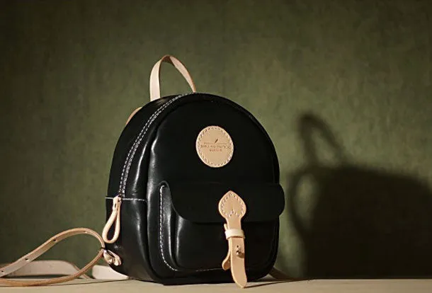 Handmade Leather backpack bag shoulder bag for women small leather