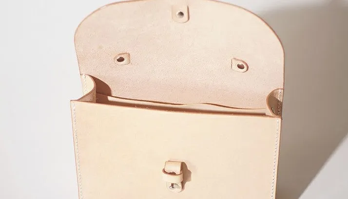 Handmade Leather Beige Womens Handbag Fashion Shoulder Bag for Women