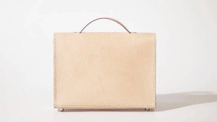 Handmade Leather Beige Womens Handbag Fashion Shoulder Bag for Women