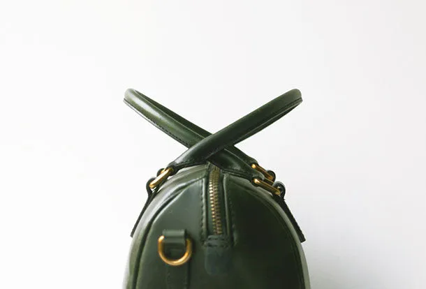 Handmade leather boston bag purse shoulder bag handbag purse women