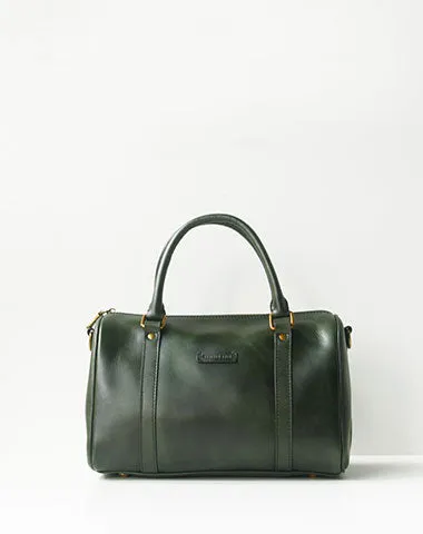 Handmade leather boston bag purse shoulder bag handbag purse women