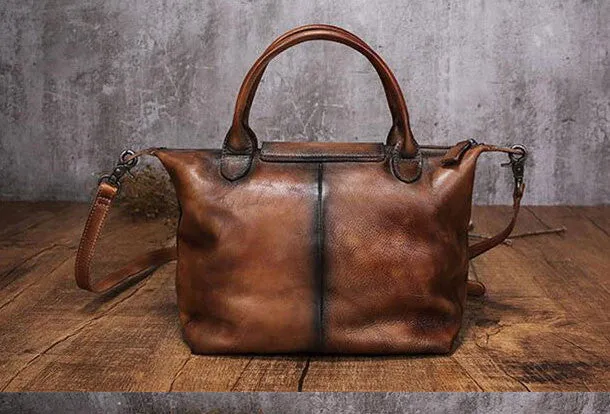 Handmade Leather handbag purse shoulder bag for women leather shopper bag