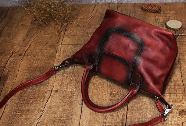 Handmade Leather handbag purse shoulder bag for women leather shopper bag