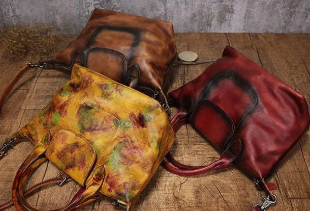Handmade Leather handbag purse shoulder bag for women leather shopper bag