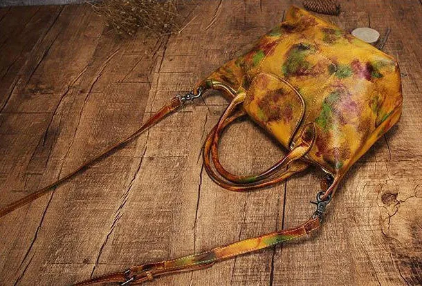 Handmade Leather handbag purse shoulder bag for women leather shopper bag