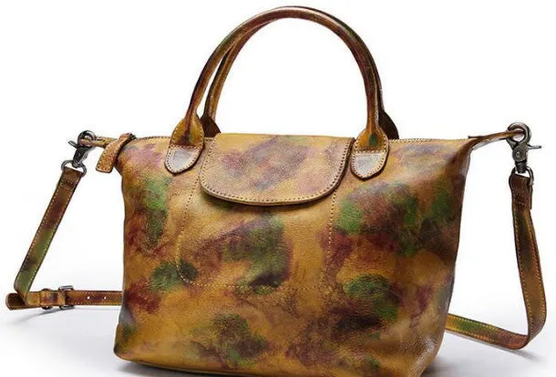 Handmade Leather handbag purse shoulder bag for women leather shopper bag