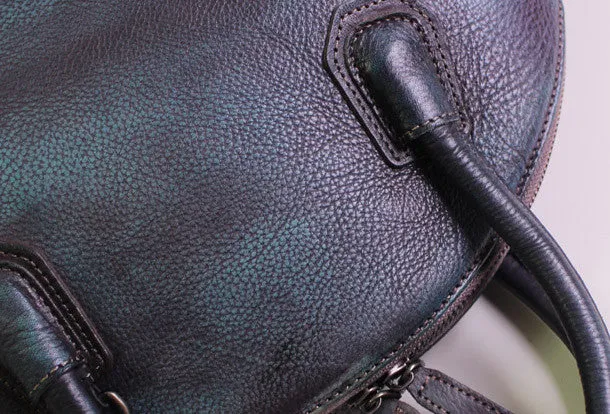Handmade Leather handbag shoulder bag brown purple for women leather crossbody bag