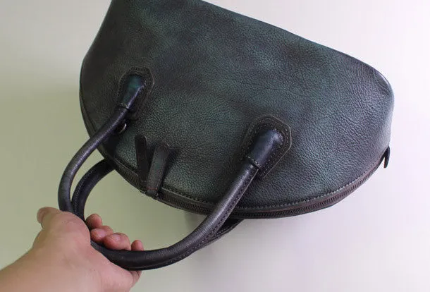 Handmade Leather handbag shoulder bag brown purple for women leather crossbody bag