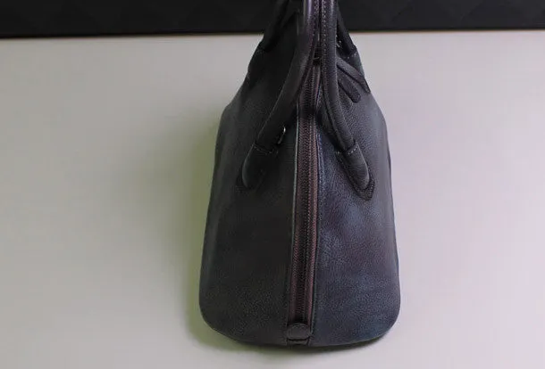 Handmade Leather handbag shoulder bag brown purple for women leather crossbody bag