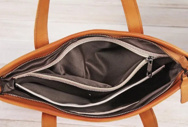 Handmade Leather handbag shoulder bag large tote for women leather shopper bag