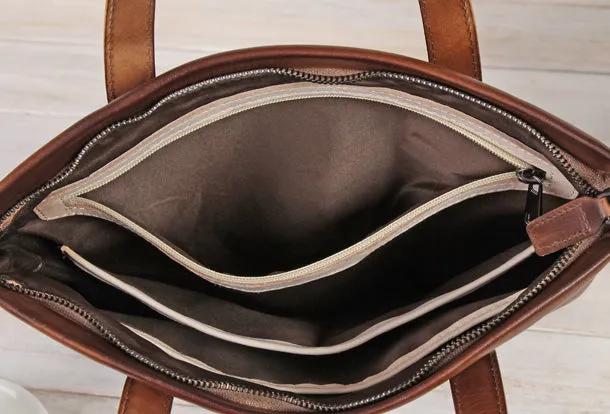 Handmade Leather handbag shoulder bag large tote for women leather shopper bag